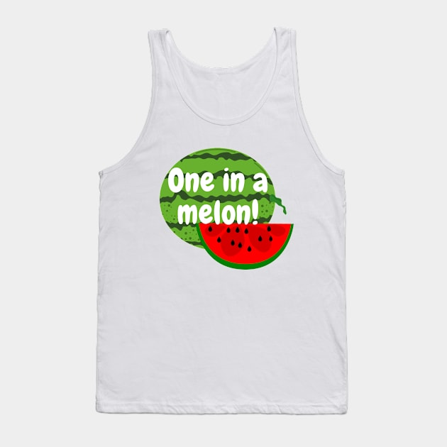 One in a Melon Watermelon Tank Top by Susy Maldonado illustrations